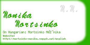 monika mortsinko business card